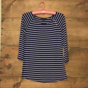 banana Republic Blue Striped Top